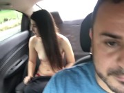 beautiful journalist changes clothes in the back seat of the uber 6/16