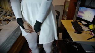 Doris Jill Pt2! Your plastic doll faced girlfriend Jill plays with herself and unmasks!