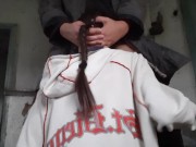 I seduced my gardener's girl, with whom we fuck in the barn so that no one sees - Lesbian_illu