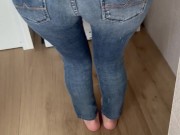 he joins me in the laundry room and cums on my jeans ass 1/16