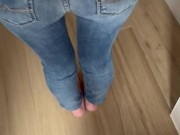 he joins me in the laundry room and cums on my jeans ass 10/16