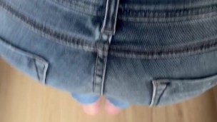 he joins me in the laundry room and cums on my jeans ass