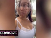 Big boobs babe flashing big tits while walking outside at nudist resort and other behind porn scenes candid clips - Lelu Love 11/16