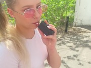 I met a schoolgirl on the street. I took her to the porch and fucked her, and she squirted all over 1/16