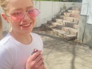 I met a schoolgirl on the street. I took her to the porch and fucked her, and she squirted all over 2/16