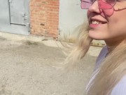 I met a schoolgirl on the street. I took her to the porch and fucked her, and she squirted all over 3/16