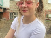 I met a schoolgirl on the street. I took her to the porch and fucked her, and she squirted all over 5/16