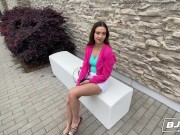 BJRAW Cute little brunette Serena Hill sucks off a guy she just met 2/16