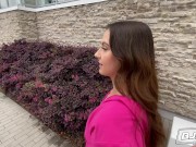 BJRAW Cute little brunette Serena Hill sucks off a guy she just met 3/16