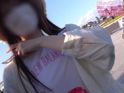 【素人】露出調教ノーブラショッピング後は車ドア全開で中出しSEX 素人カップル/美少女/色白美乳/中出し/フル動画(26分)/일본여대생과질내사정섹스 8/16