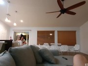 My roud ass girlfriend gets cumshot on ass and squirts while fucked in kitchen 1/16