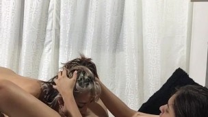 I fuck my best friend's stepsister, lesbian sex
