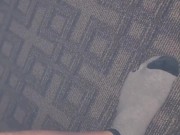 Slut rides huge dildo while sucking cock 16/16