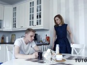 TUTOR4K. Amber Sweet with bald cunt nailed like a whore from the local college 4/16