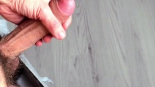 Masturbating and shooting cum out of my hairy dick