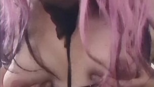 Chubby Sissy Shows Off Her Tits Then Strokes Her Cock
