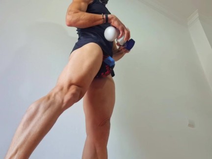 Sexy guy moves seductively with fleshlight, pulsing ass and Explosive Cumshot inside