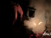 milf pisses standing in a bonfire 10/16