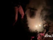 milf pisses standing in a bonfire 11/16