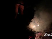 milf pisses standing in a bonfire 15/16