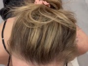 I was quiet on the couch before he came and gave me his cock to suck to dump his balls on my butt in 6/16