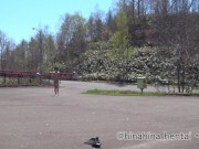 橋の道路脇でスリリング！ 青空の下で全裸歩行はきもちいい！　　続きはmyfansへ！　野外露出/パイパン/日本人/ひな/素人/amateur/japanese/asia 16/16