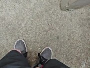 Risky full piss outside my apartment