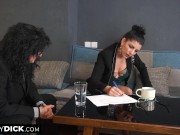 Best job interview for a tiny dick guy with a lucky blowjob from the assistant 7/16