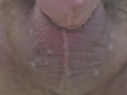 Glass dildo in the shower 12/16