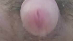 Glass dildo in the shower