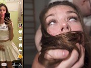 WE FOUND HER ON TIKTOK - College Cutie WRECKED By Two Big Cocks - Princess Alice