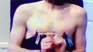Sissy Alicia moans while her nipples are pulled