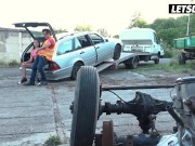 Dirty Slut Francys Belle Pays Car Mechanic with Her Pussy - LETSDOEIT 5/16