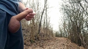 Two huge risky cumshots, almost caught, you can hear a people in background