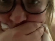 SHY NERDY COLLEGE GIRL FILMING HERSELF WHILE BBC STRETCHING HER TIGHT PUSSY AND ASSHOLE 3/16