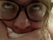 SHY NERDY COLLEGE GIRL FILMING HERSELF WHILE BBC STRETCHING HER TIGHT PUSSY AND ASSHOLE 6/16