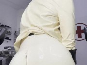 Medical Mistress Teases you in Tight White Latex Outfit 10/16