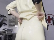 Medical Mistress Teases you in Tight White Latex Outfit 4/16