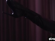 Handcuffed and fucked hard by her girlfriend's strapon cock 4/16