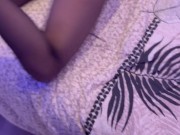 we come back from the evening and I'm too tired to suck him he jerks off and cums on my nylon butt 4/16