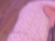 we come back from the evening and I'm too tired to suck him he jerks off and cums on my nylon butt 6/16