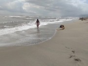 On the beach an unknown girl sucks my cock. IN PUBLIC 4/16