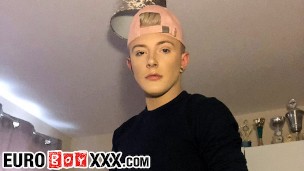 British Twink Teddy Lane Spanks His Ass Then Rides His Dildo