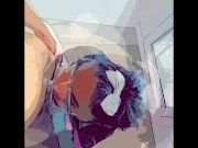 Latina culona sedienta de leche