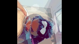 Latina culona sedienta de leche