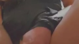 Part 2 Ebony Milf Cums HArd in Bathroom