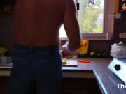 Teen footjob makes giant cock cum on the feet 6/16