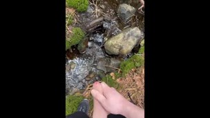 Edging in the forest + big cumshot