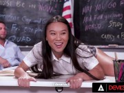 DEVILS FILM - Naughty Student Kimmy Kimm Deepthroats Her Teacher's Cock For Great Grades 3/16