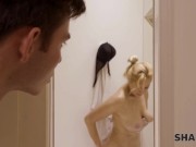 SHAME4K. Blonde woman meets friend's stepson in the bathroom and goes wild 4/16